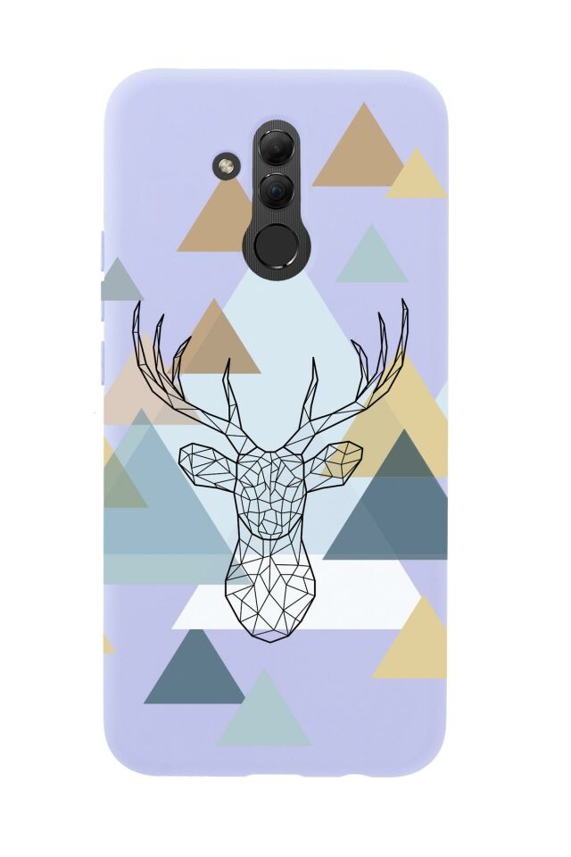 Huawei Mate 20 Lite Polygon Deer Premium Silikonlu Telefon Kılıfı