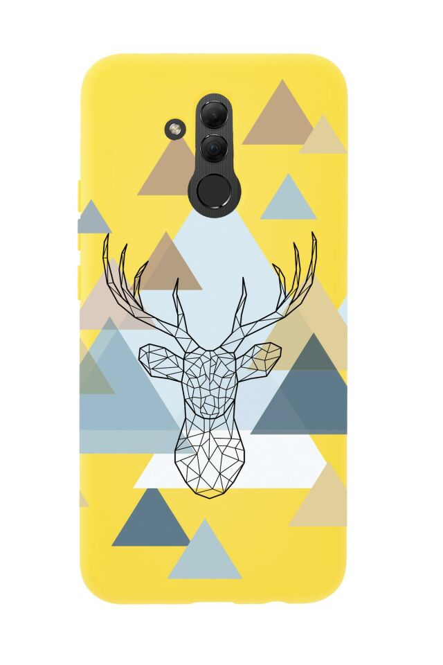 Huawei Mate 20 Lite Polygon Deer Premium Silikonlu Telefon Kılıfı