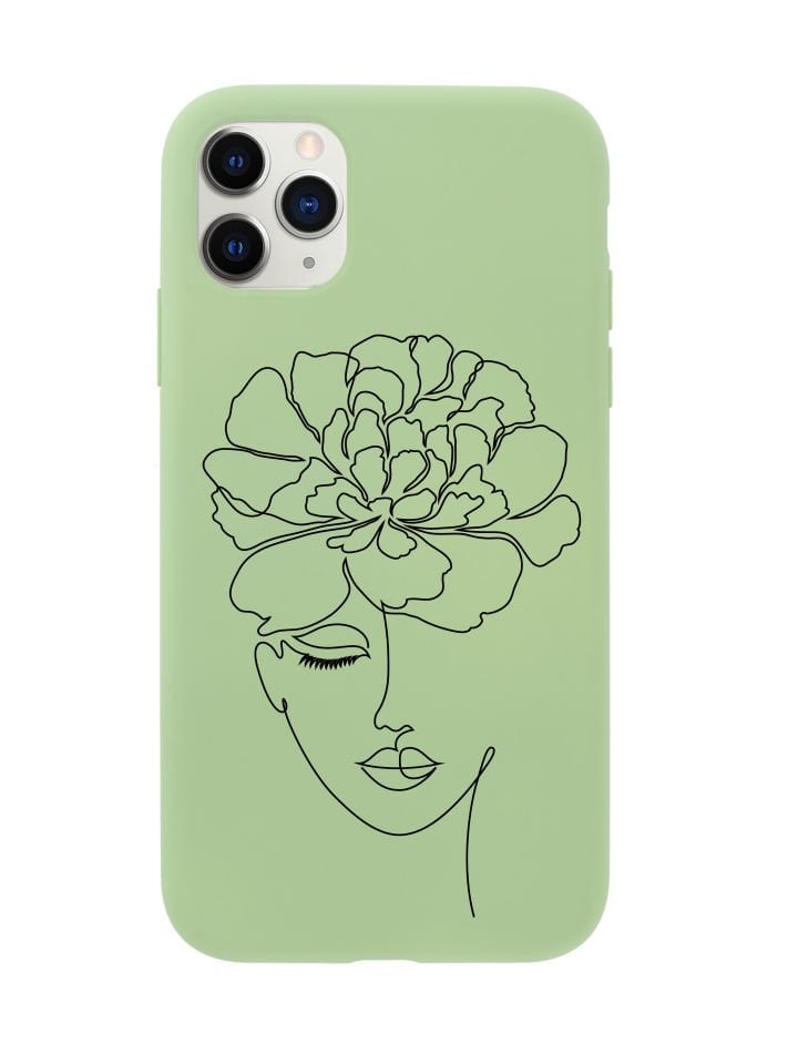 iPhone 11 Pro Max Flower Woman Art Premium Lansman Silikonlu Kılıf