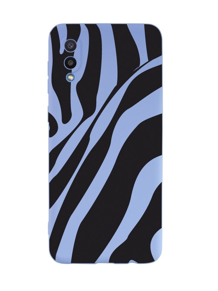 Samsung A02 Zebra Premium Silikonlu Lila Telefon Kılıfı
