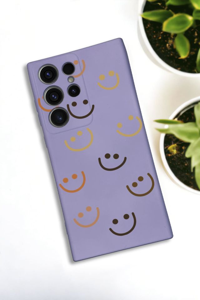 Samsung Galaxy S22 Ultra Uyumlu Smile Desenli Premium Silikonlu Lansman Telefon Kılıfı