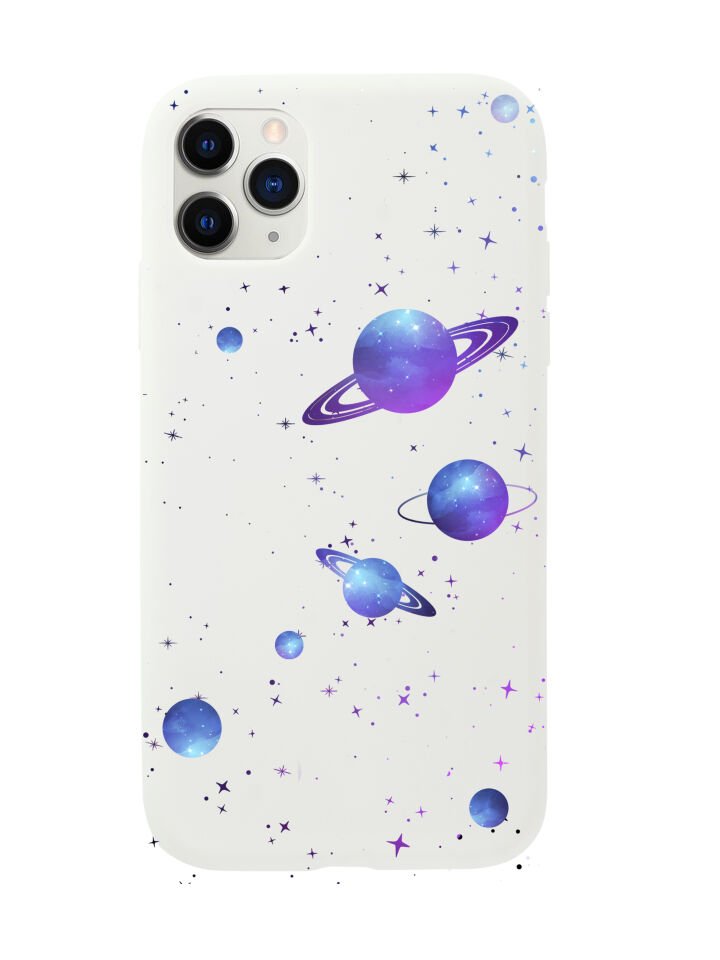 iPhone 11 Pro Max Galaxy and Stars Premium Lansman Silikonlu Kılıf