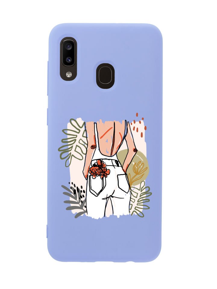 Samsung A20 Woman With Flowers Premium Silikonlu Telefon Kılıfı