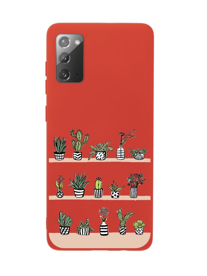 Samsung Note 20 Kaktüs Bahçesi Premium Silikonlu Telefon Kılıfı
