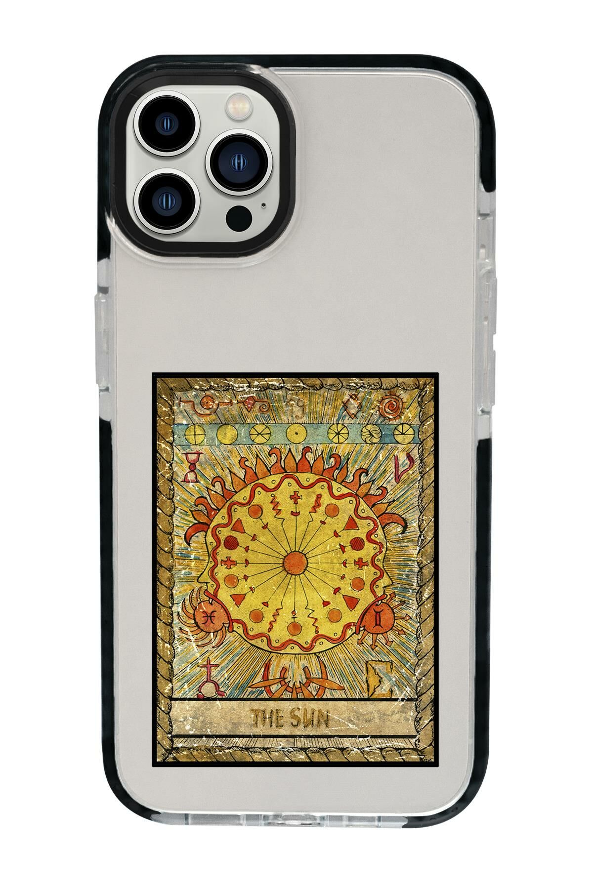 iPhone 15 Pro Max Uyumlu The Sun Desenli Candy Bumper Darbe Emci Silikonlu Telefon Kılıfı