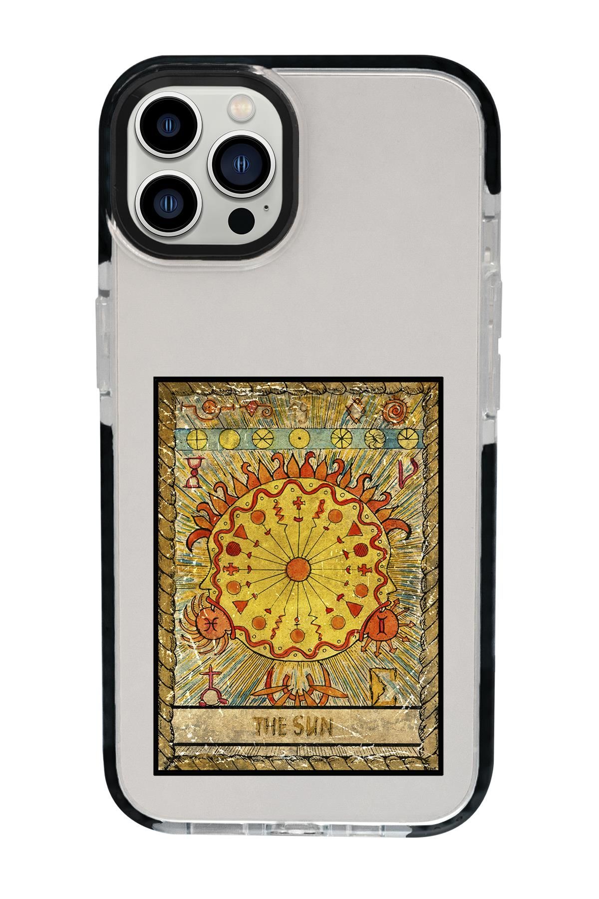 iPhone 15 Pro Uyumlu The Sun Desenli Candy Bumper Darbe Emci Silikonlu Telefon Kılıfı