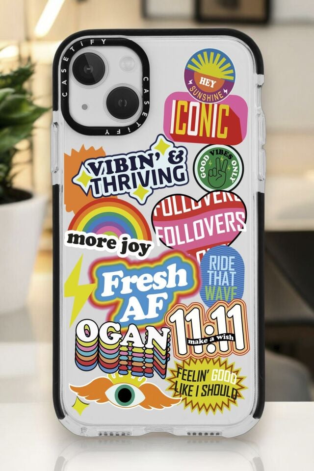 iPhone 14 Uyumlu Fresh Desenli Casetify Darbe Emci Silikonlu Telefon Kılıfı