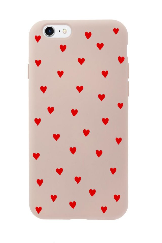 iPhone 8 Uyumlu Sevimli Kalpler Desenli Premium Silikonlu Telefon Kılıfı