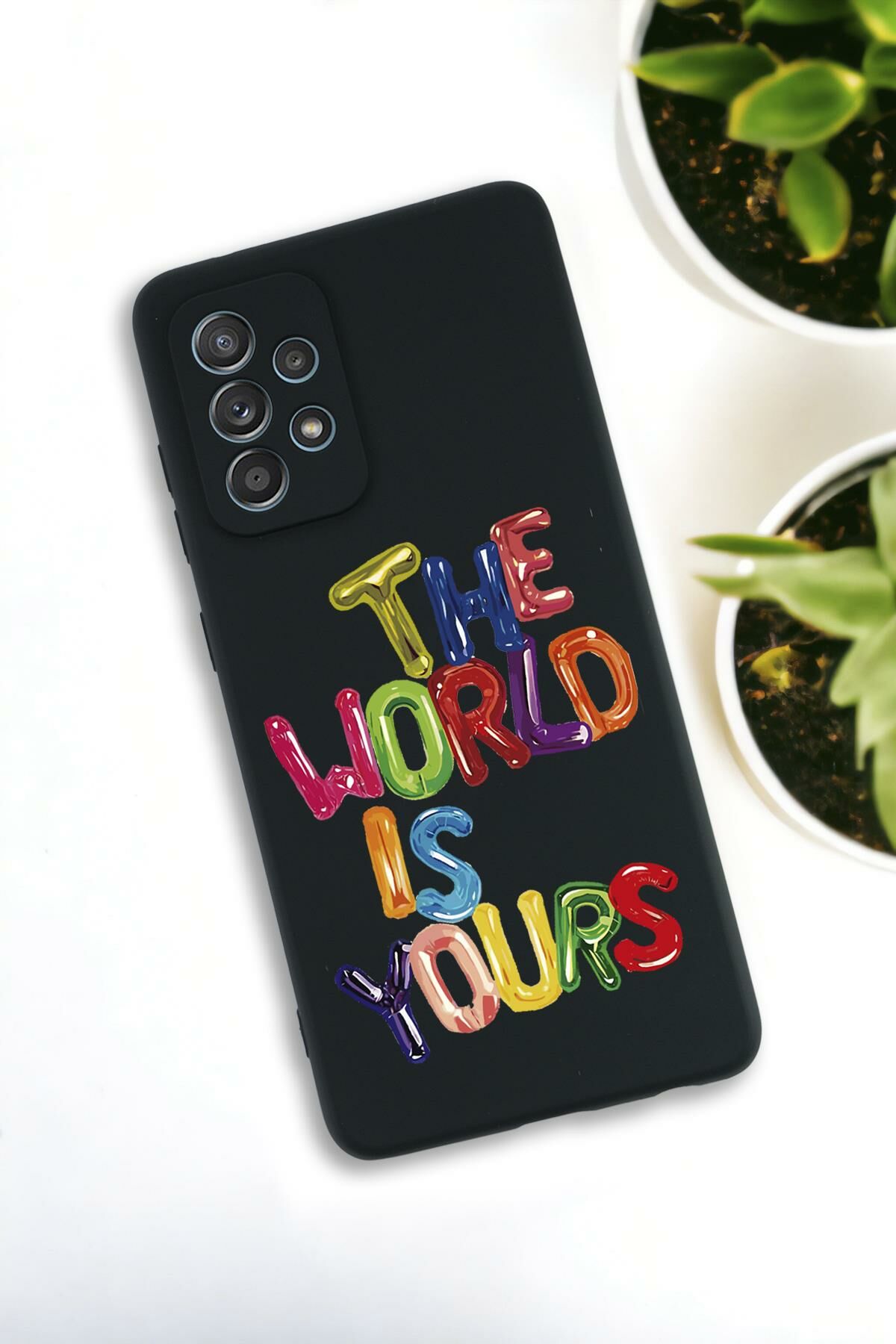 Samsung Galaxy A33 Uyumlu The World Desenli Premium Silikonlu Lansman Telefon Kılıfı