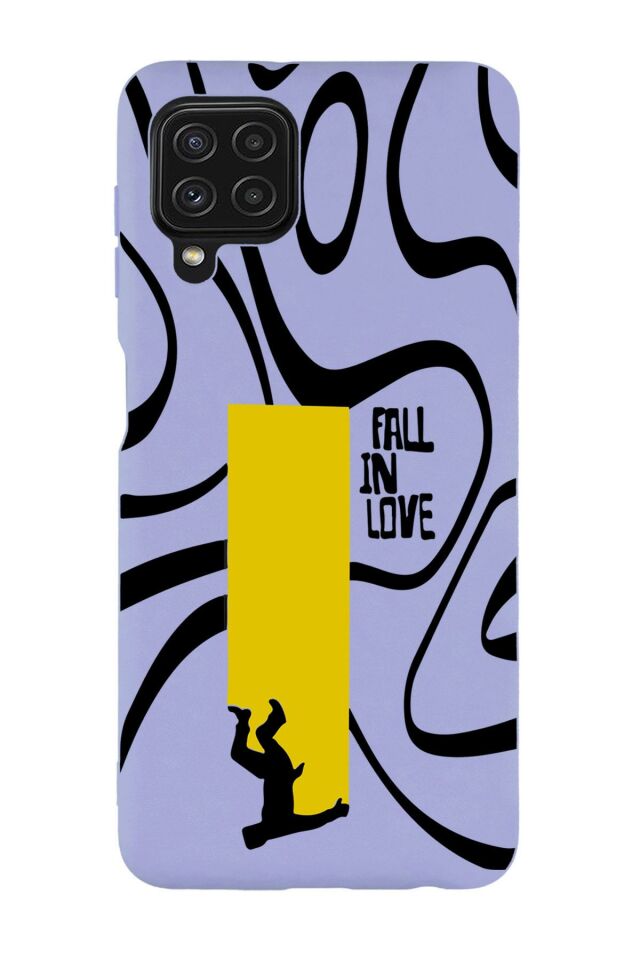 Galaxy M22 Uyumlu Fall In Love Desenli Premium Silikonlu Lansman Telefon Kılıfı