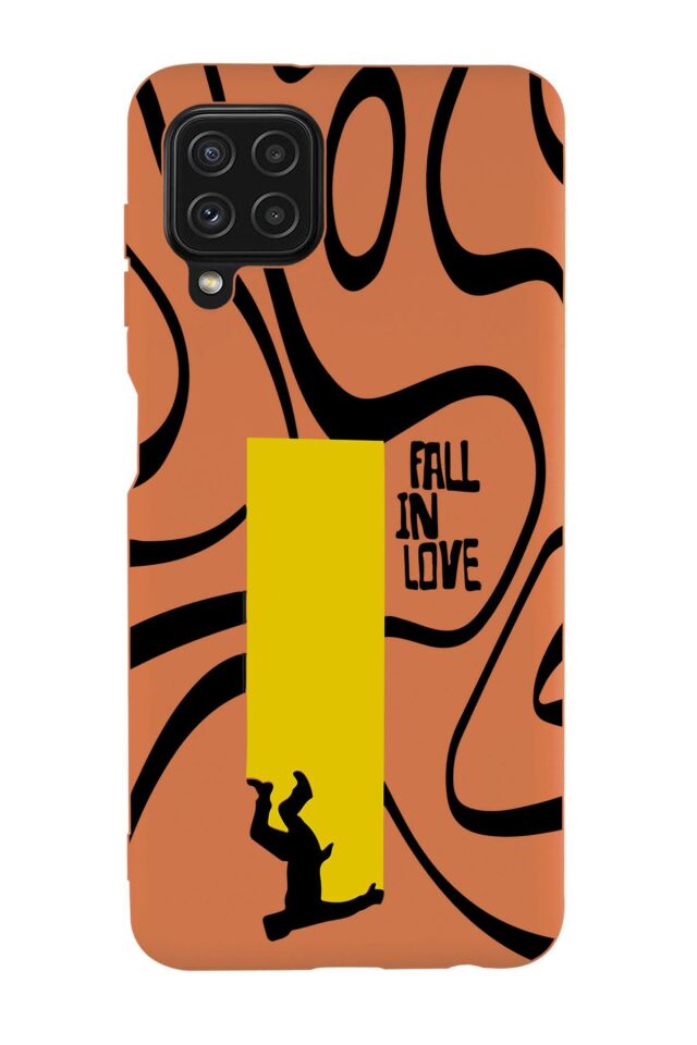 Galaxy M22 Uyumlu Fall In Love Desenli Premium Silikonlu Lansman Telefon Kılıfı