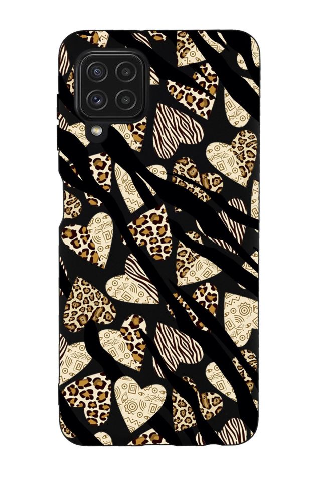 Galaxy M22 Uyumlu Love Animal Pattern Desenli Premium Silikonlu Lansman Telefon Kılıfı