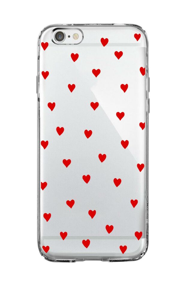 iPhone 6S Uyumlu Sevimli Kalpler Premium Şeffaf Silikon Kılıf