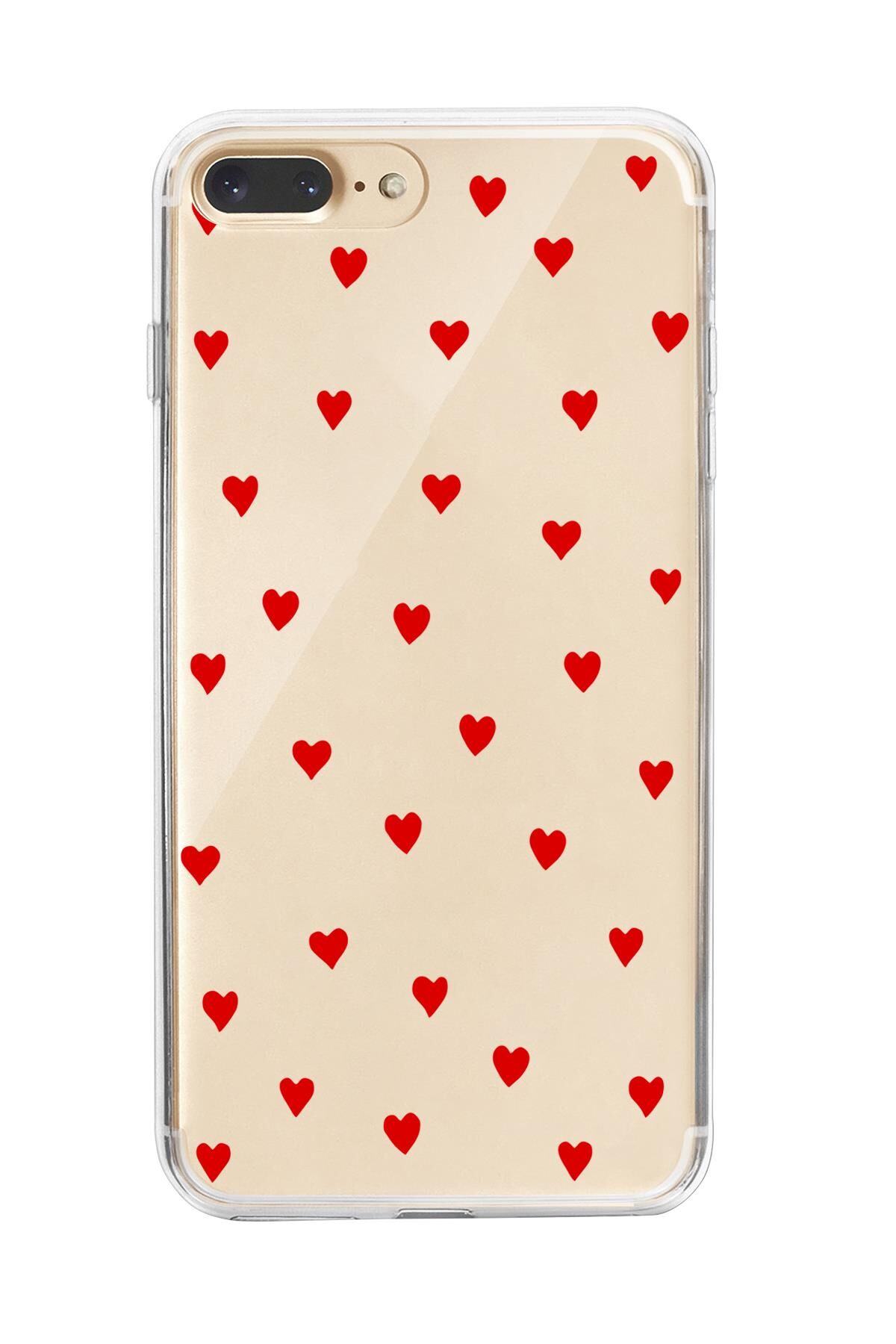 iPhone 7 Plus Uyumlu Sevimli Kalpler Premium Şeffaf Silikon Kılıf