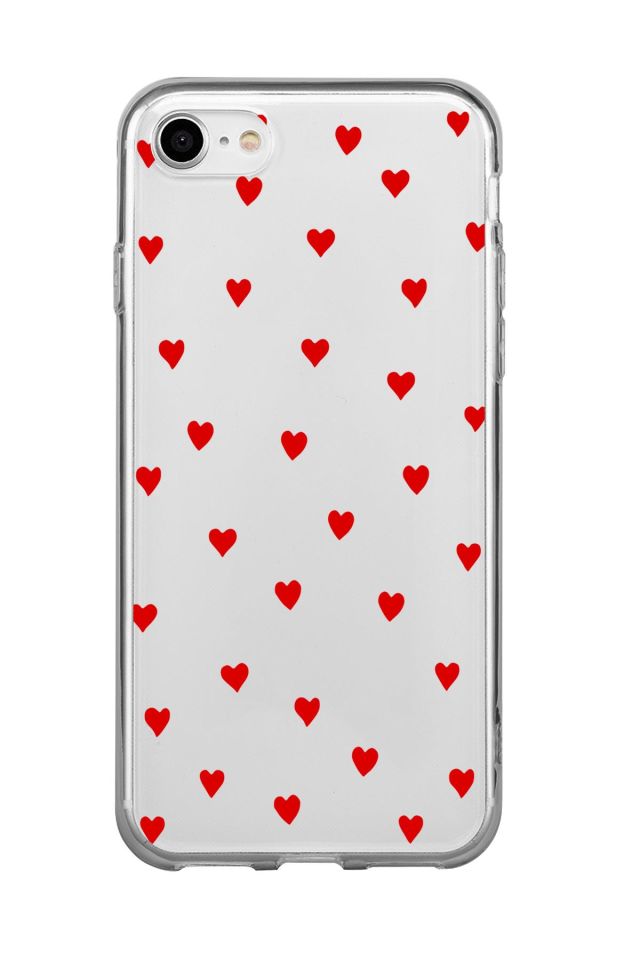 iPhone 7 Uyumlu Sevimli Kalpler Premium Şeffaf Silikon Kılıf