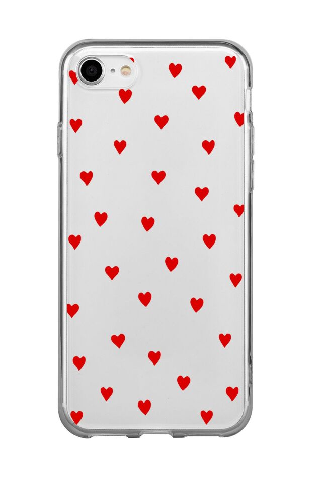 iPhone 8 Uyumlu Sevimli Kalpler Premium Şeffaf Silikon Kılıf
