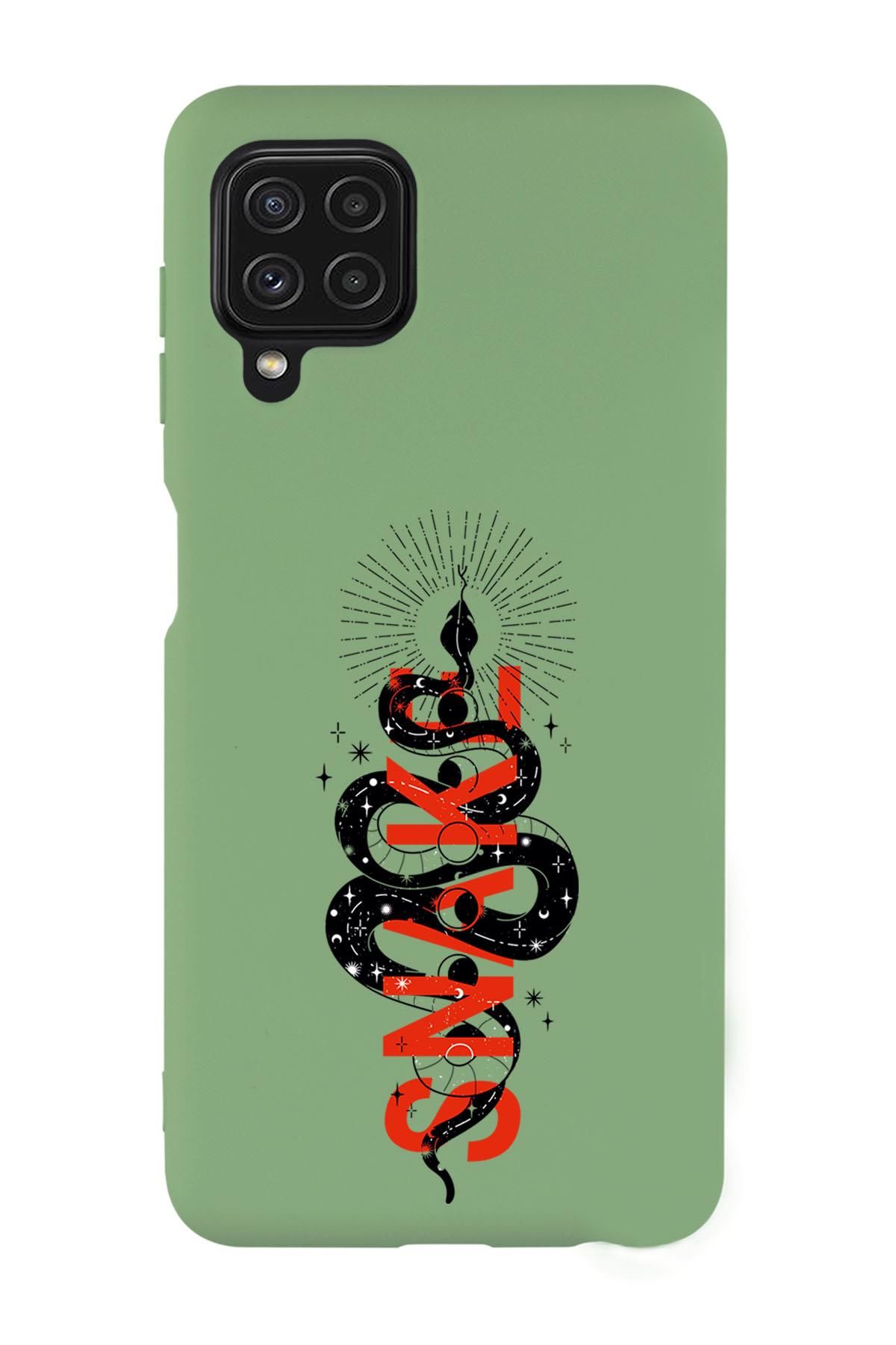 Galaxy M22 Uyumlu Snake Desenli Premium Silikonlu Lansman Telefon Kılıfı
