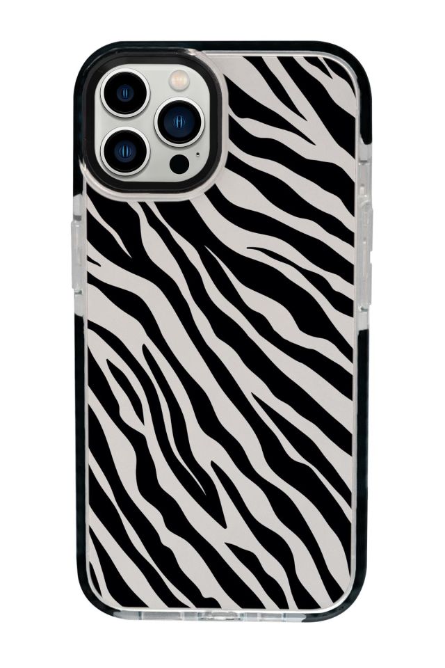 iPhone 15 Pro Uyumlu Zebra Pattern Desenli Candy Bumper Darbe Emci Silikonlu Telefon Kılıfı