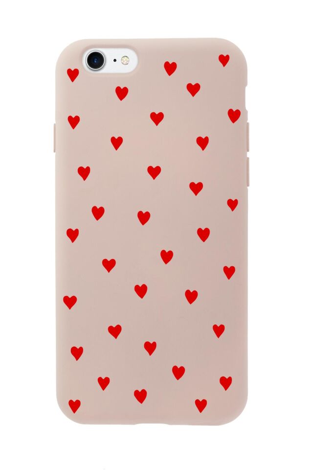 iPhone SE 2020 Uyumlu Sevimli Kalpler Desenli Premium Silikonlu Telefon Kılıfı