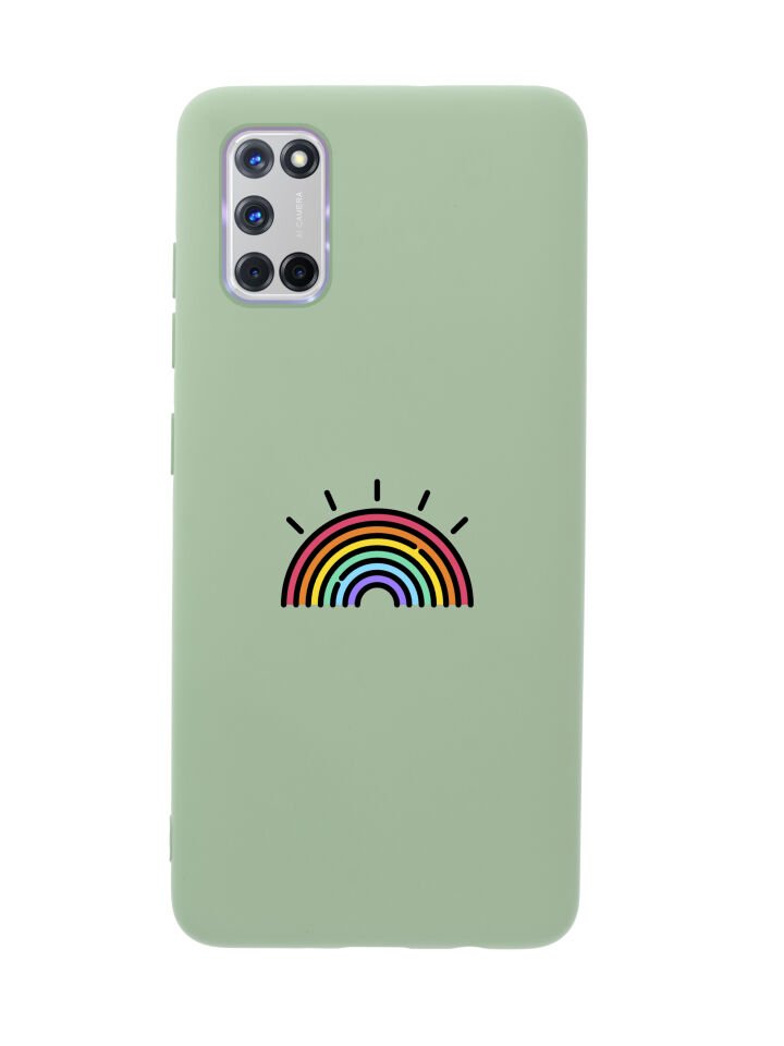 Oppo A72 Gökkuşağı Desenli Premium Silikonlu Telefon Kılıfı