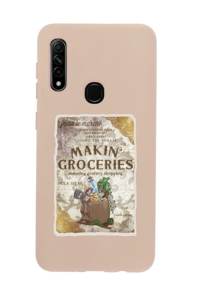 Oppo A31 Makin Groceries Desenli Premium Silikonlu Telefon Kılıfı