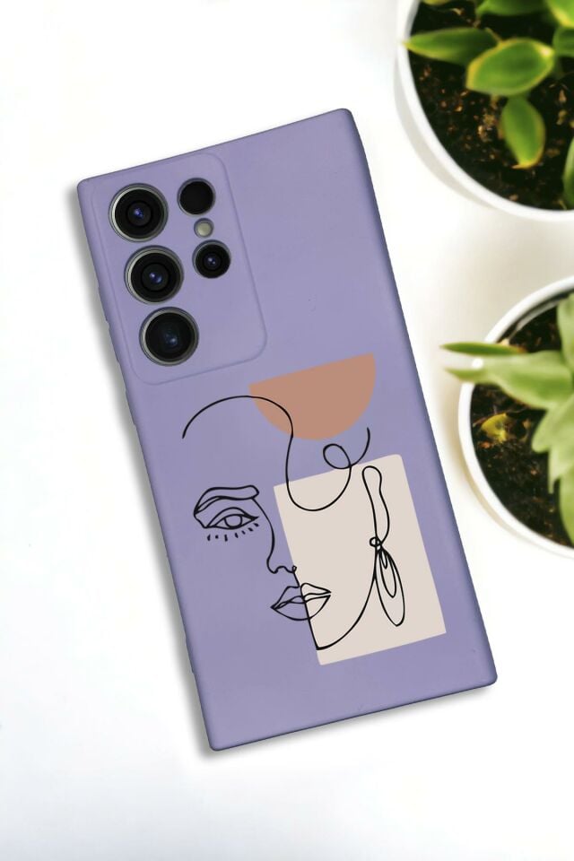 Samsung Galaxy S22 Ultra Uyumlu Women Art Desenli Premium Silikonlu Lansman Telefon Kılıfı