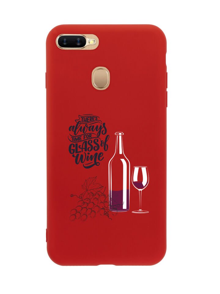 Oppo AX7 Wine And Grape Premium Silikonlu Telefon Kılıfı