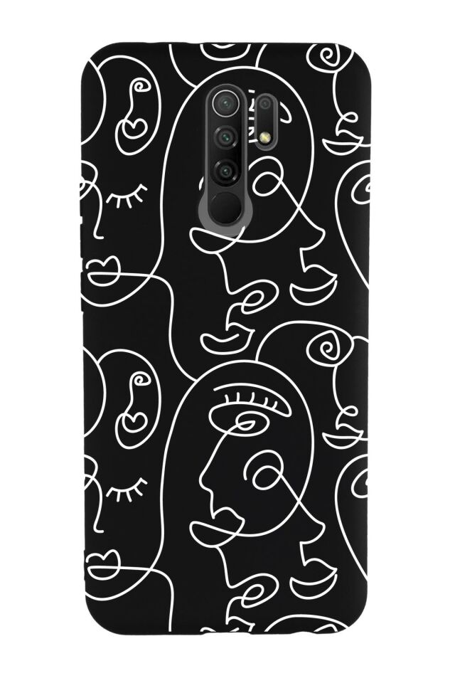 Xiaomi Redmi 9 Uyumlu Face Art Desenli Premium Silikonlu Lansman Telefon Kılıfı