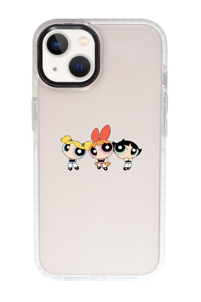 iPhone 15 Uyumlu Powerpuff Girls Desenli Candy Bumper Darbe Emci Silikonlu Telefon Kılıfı