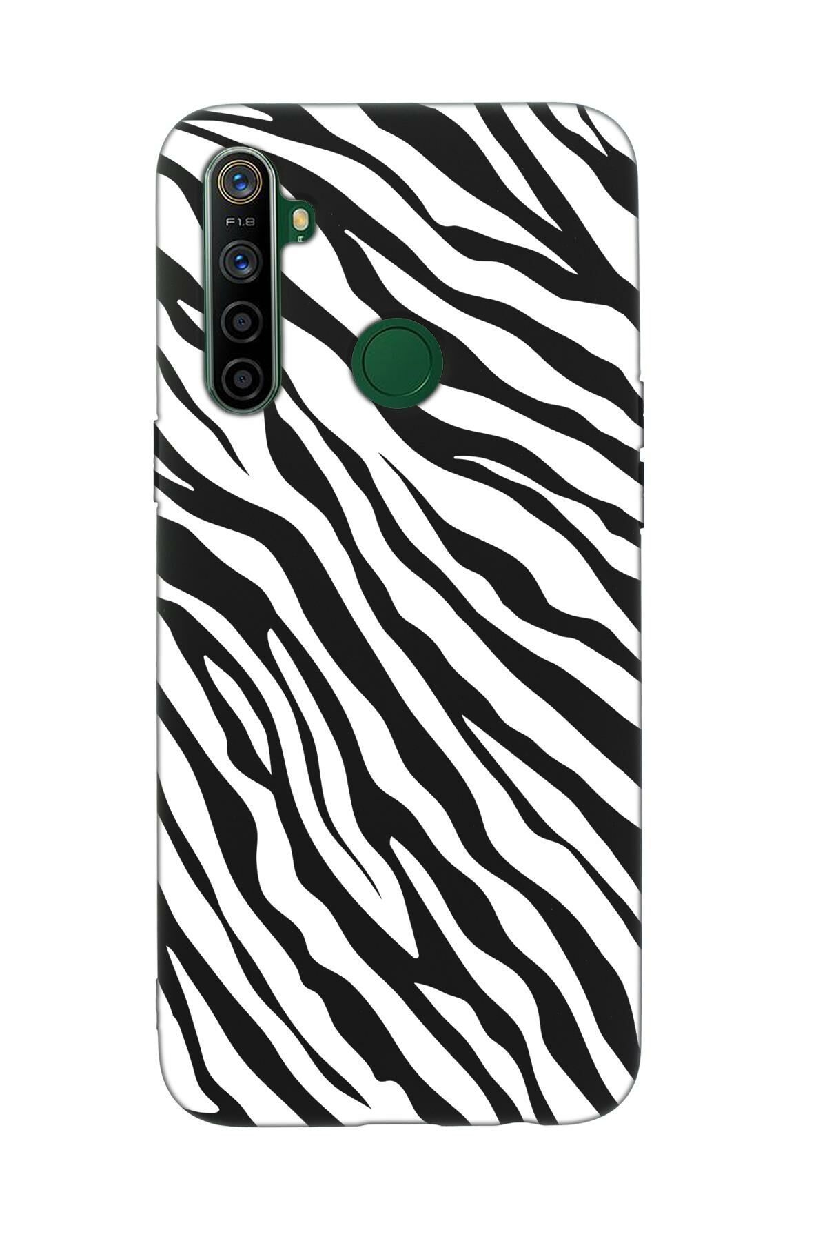 Realme 5i Zebra Pattern Premium Silikonlu Telefon Kılıfı