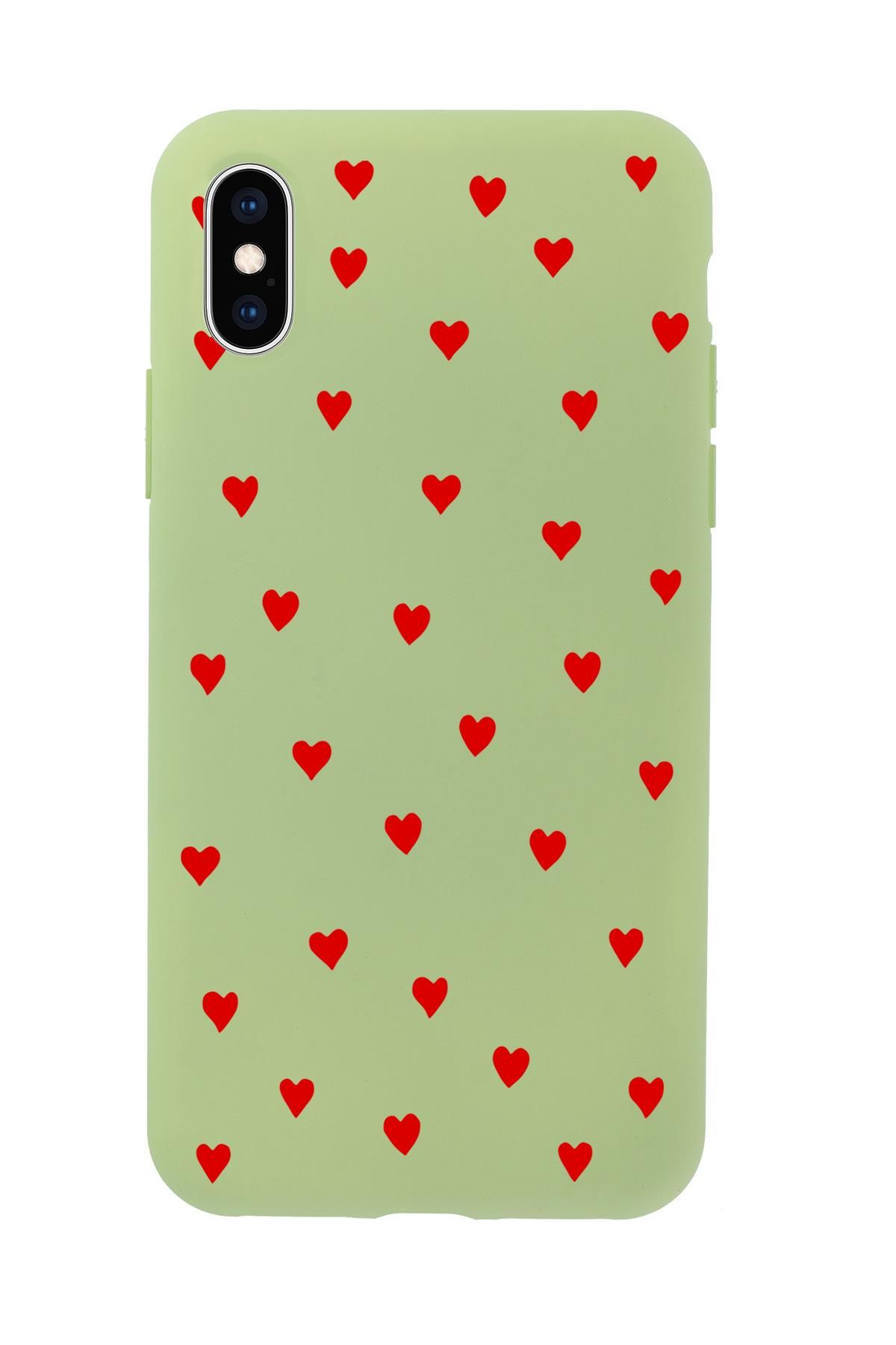 iPhone X Uyumlu Sevimli Kalpler Desenli Premium Silikonlu Telefon Kılıfı