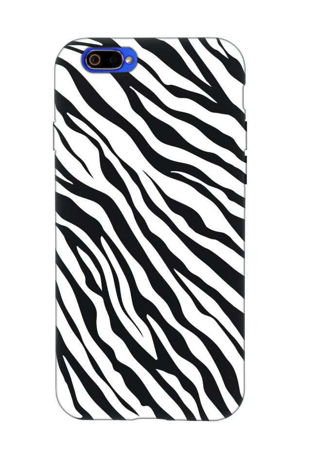 Realme C2 Zebra Pattern Premium Silikonlu Telefon Kılıfı