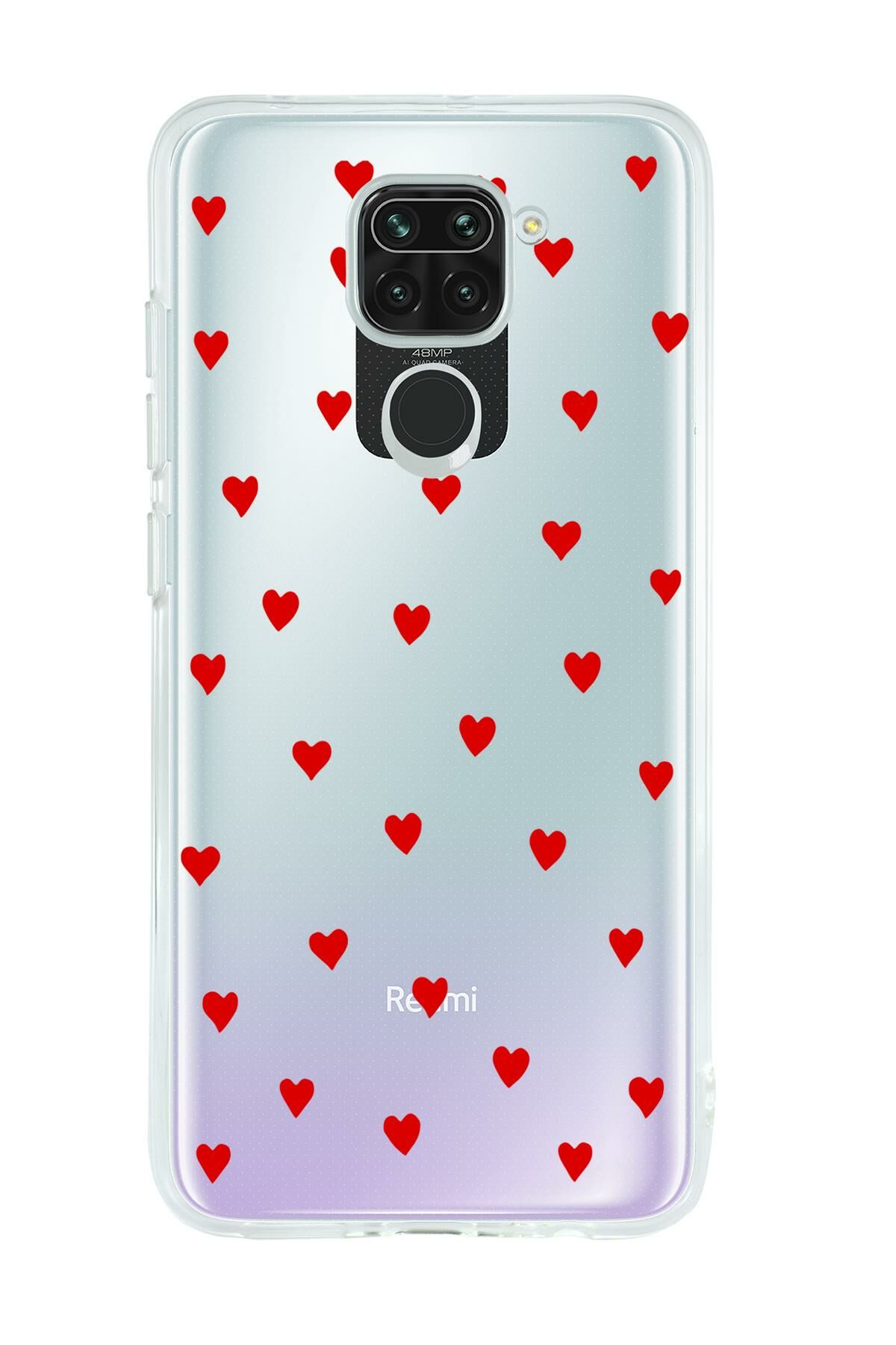 Xiaomi Redmi Note 9 Uyumlu Sevimli Kalpler Premium Şeffaf Silikon Kılıf