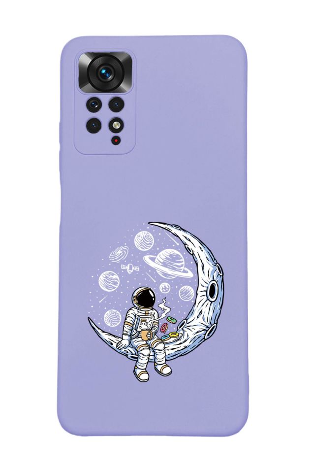 Xiaomi Redmi Note 12 Pro Uyumlu Keyifli Astronot Desenli Premium Silikonlu Lansman Telefon Kılıfı