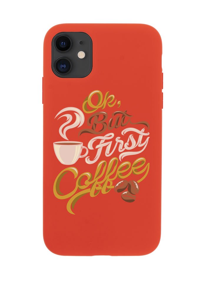 iPhone 12 First Coffee Premium Lansman Silikonlu Kılıf