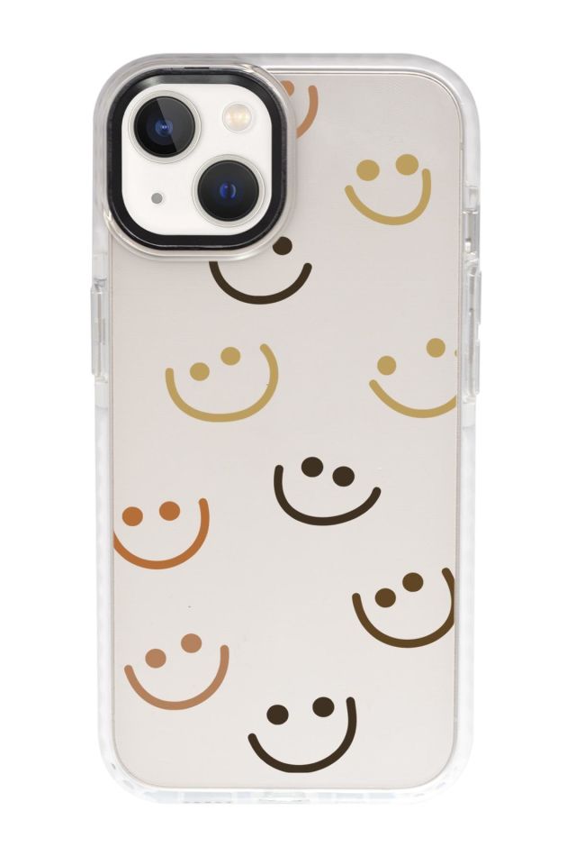 iPhone 15 Uyumlu Smile Desenli Candy Bumper Darbe Emci Silikonlu Telefon Kılıfı
