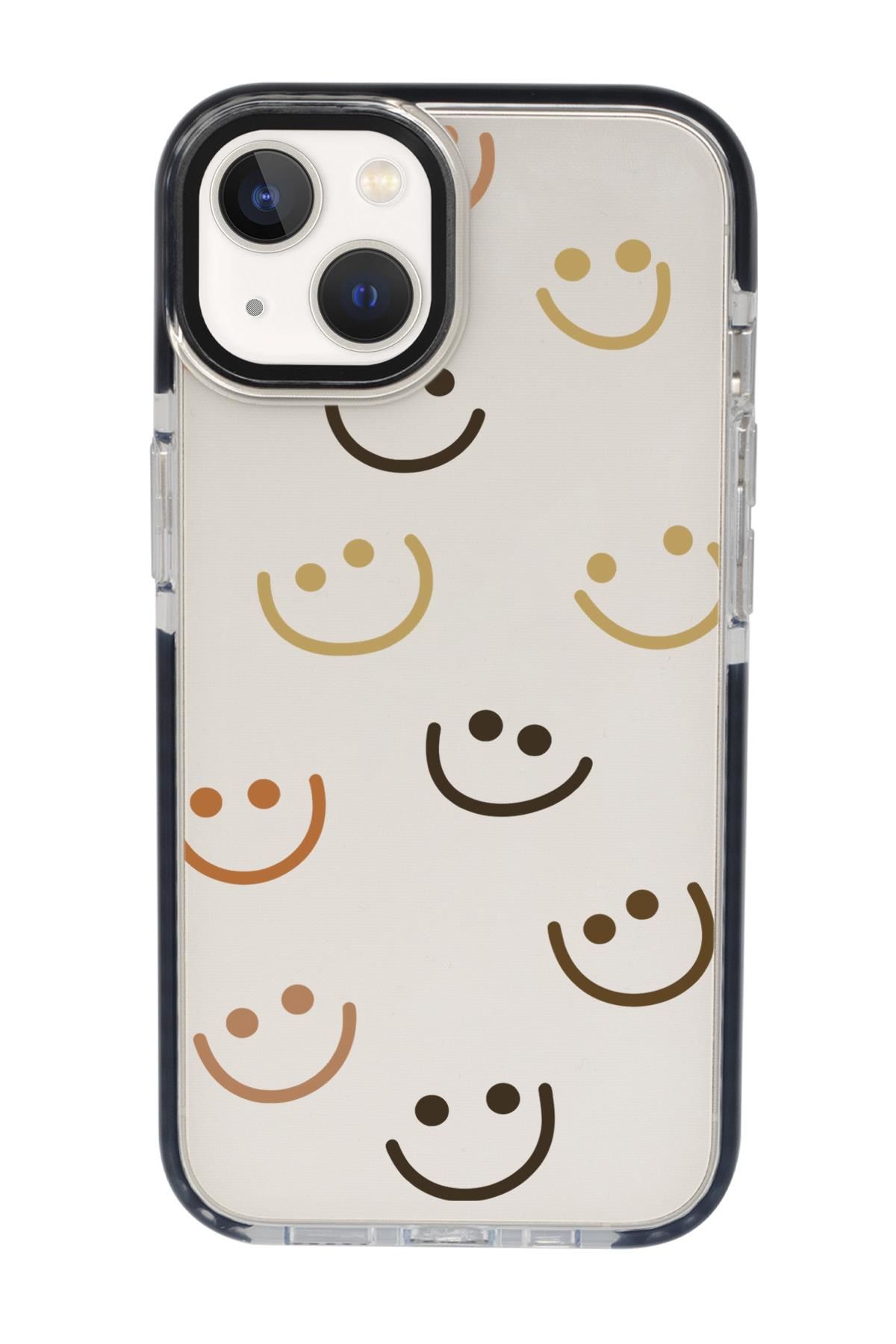 iPhone 15 Uyumlu Smile Desenli Candy Bumper Darbe Emci Silikonlu Telefon Kılıfı