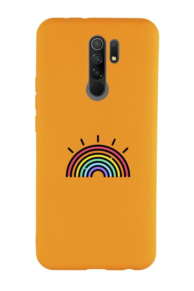 Xiaomi Redmi 9 Uyumlu Gökkuşağı Desenli Premium Silikonlu Lansman Telefon Kılıfı