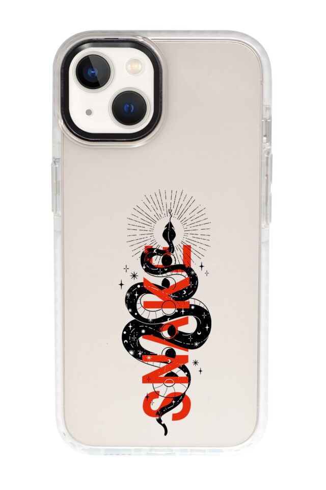 iPhone 15 Uyumlu Snake Desenli Candy Bumper Darbe Emci Silikonlu Telefon Kılıfı