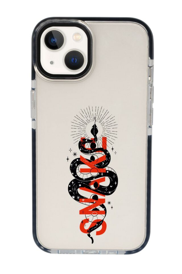 iPhone 15 Uyumlu Snake Desenli Candy Bumper Darbe Emci Silikonlu Telefon Kılıfı