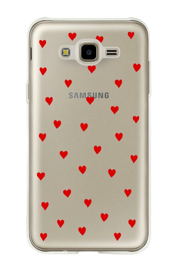 Samsung J7 Core Uyumlu Sevimli Kalpler Premium Şeffaf Silikon Kılıf