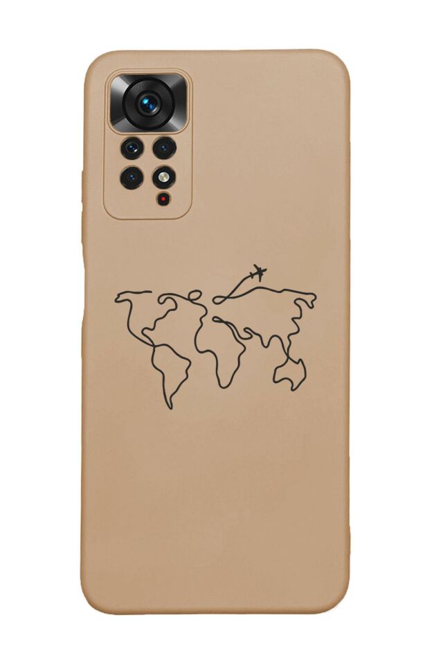 Xiaomi Redmi Note 12 Pro Uyumlu Dünya Harita Rotalı Desenli Premium Silikonlu Lansman Telefon Kılıfı