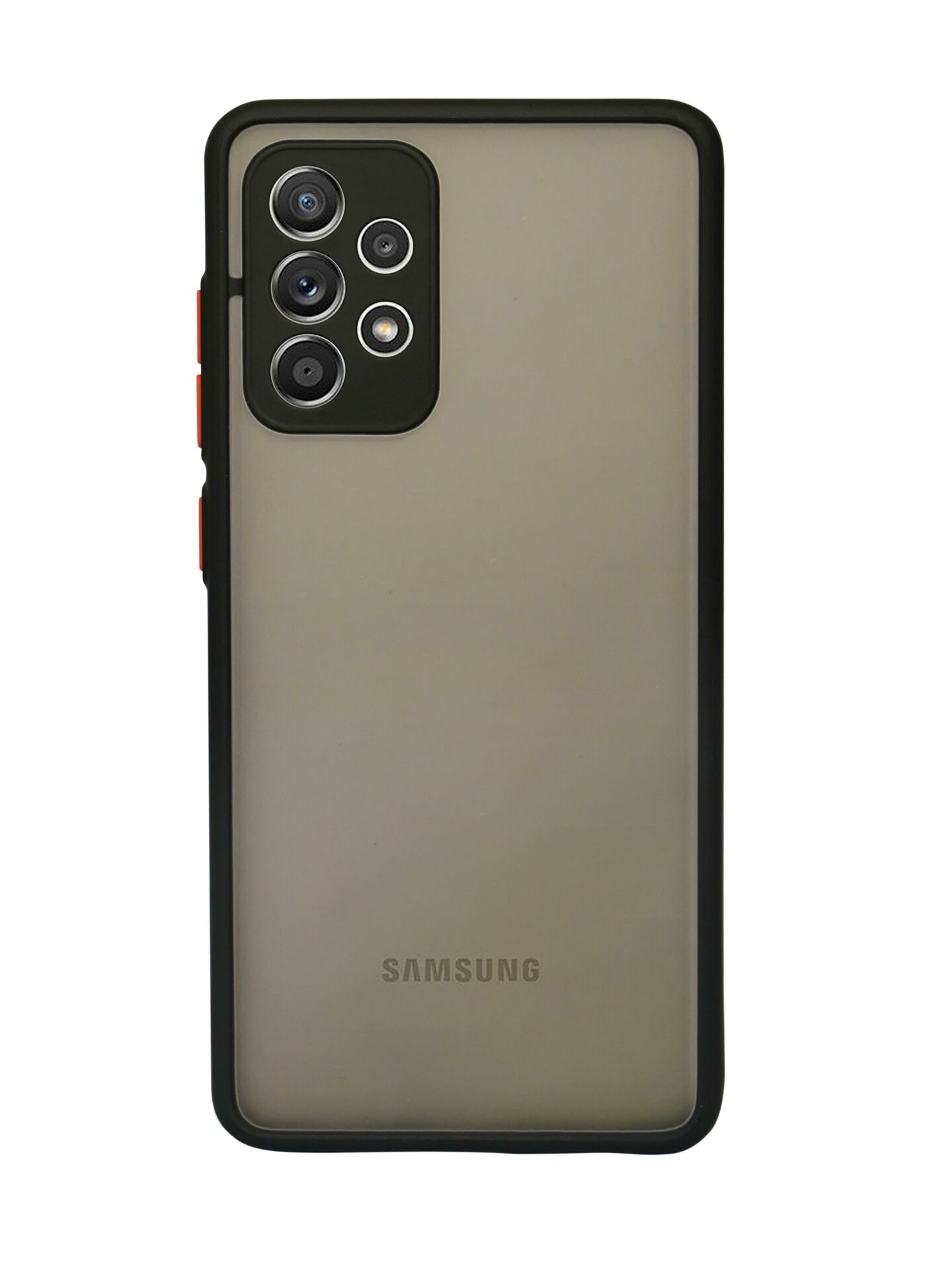 Samsung Galaxy A52 4G Buzlu Şeffaf Siyah Lüx Telefon Kılıfı MCH90