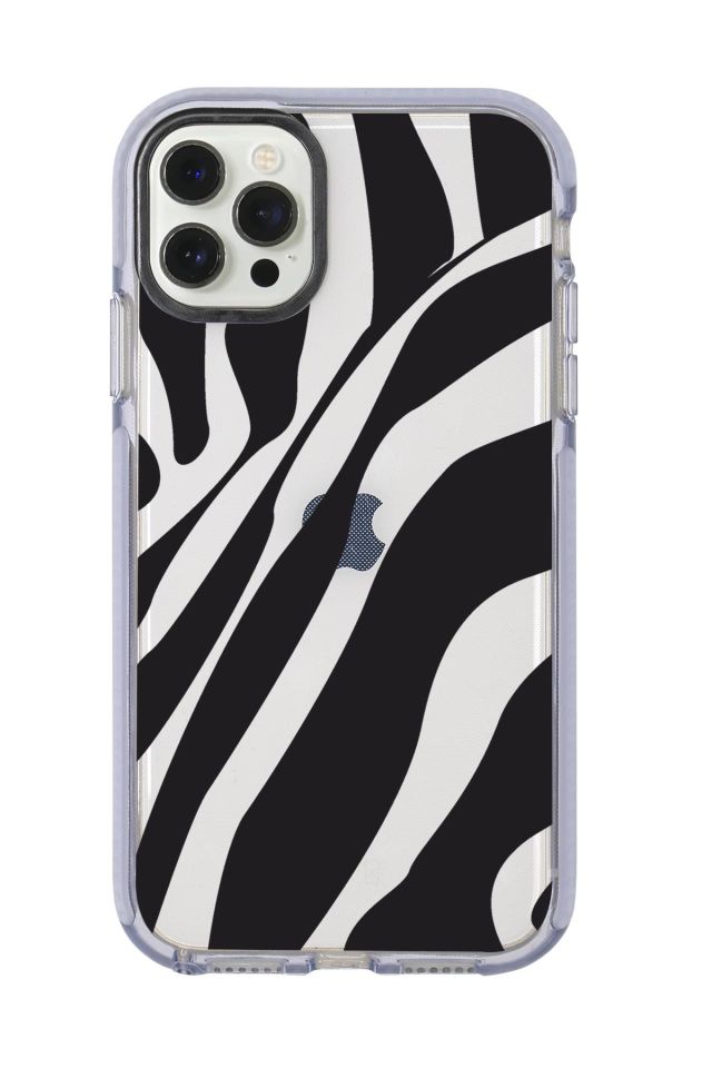 iPhone 12 Pro Max Zebra Desenli Candy Bumper Silikonlu Telefon Kılıfı