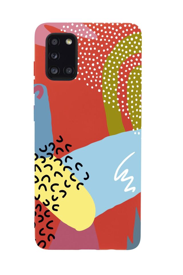 Samsung A31 Colorful Patterns Premium Silikonlu Telefon Kılıfı