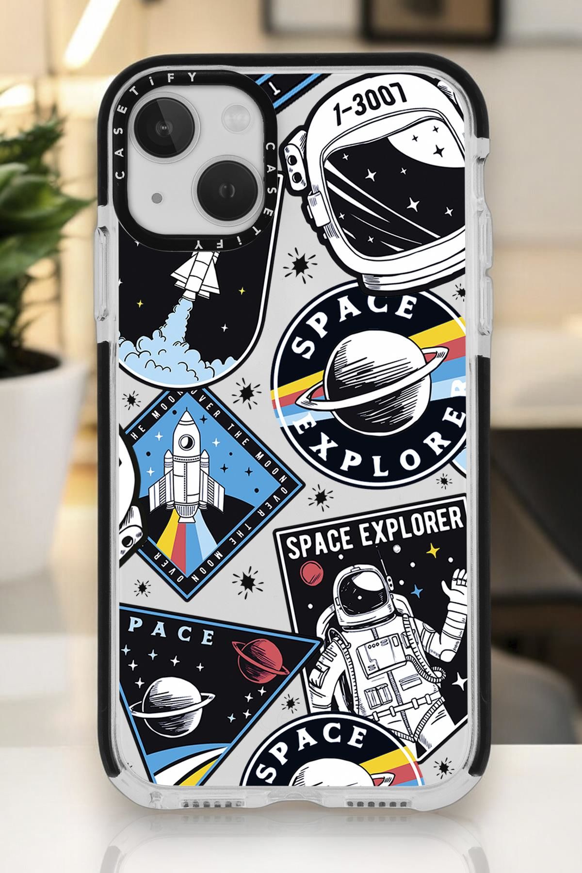 iPhone 14 Plus Uyumlu Space Desenli Casetify Darbe Emci Silikonlu Telefon Kılıfı