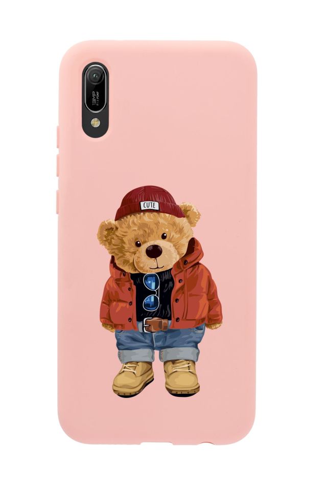 Huawei Y6 Pro 2019 Teddy Bear Premium Silikonlu Telefon Kılıfı