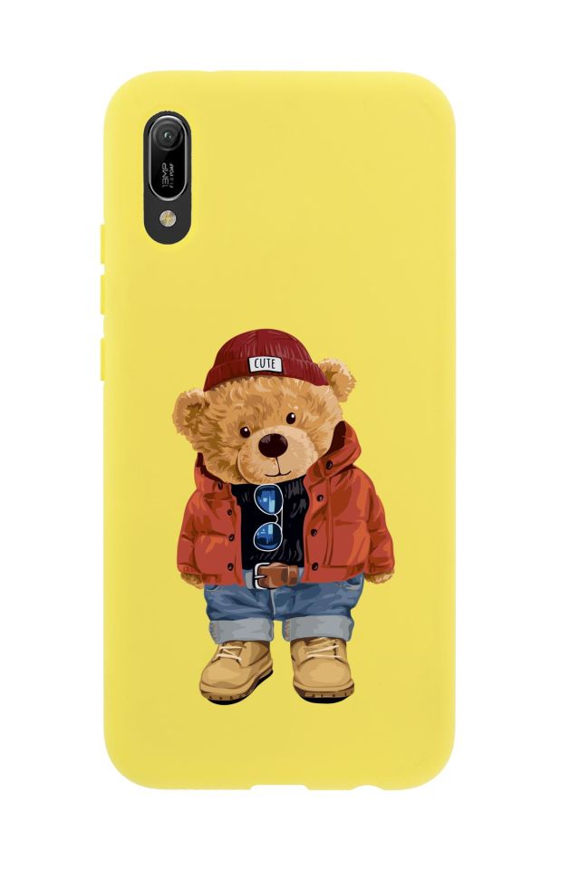 Huawei Y6 Pro 2019 Teddy Bear Premium Silikonlu Telefon Kılıfı