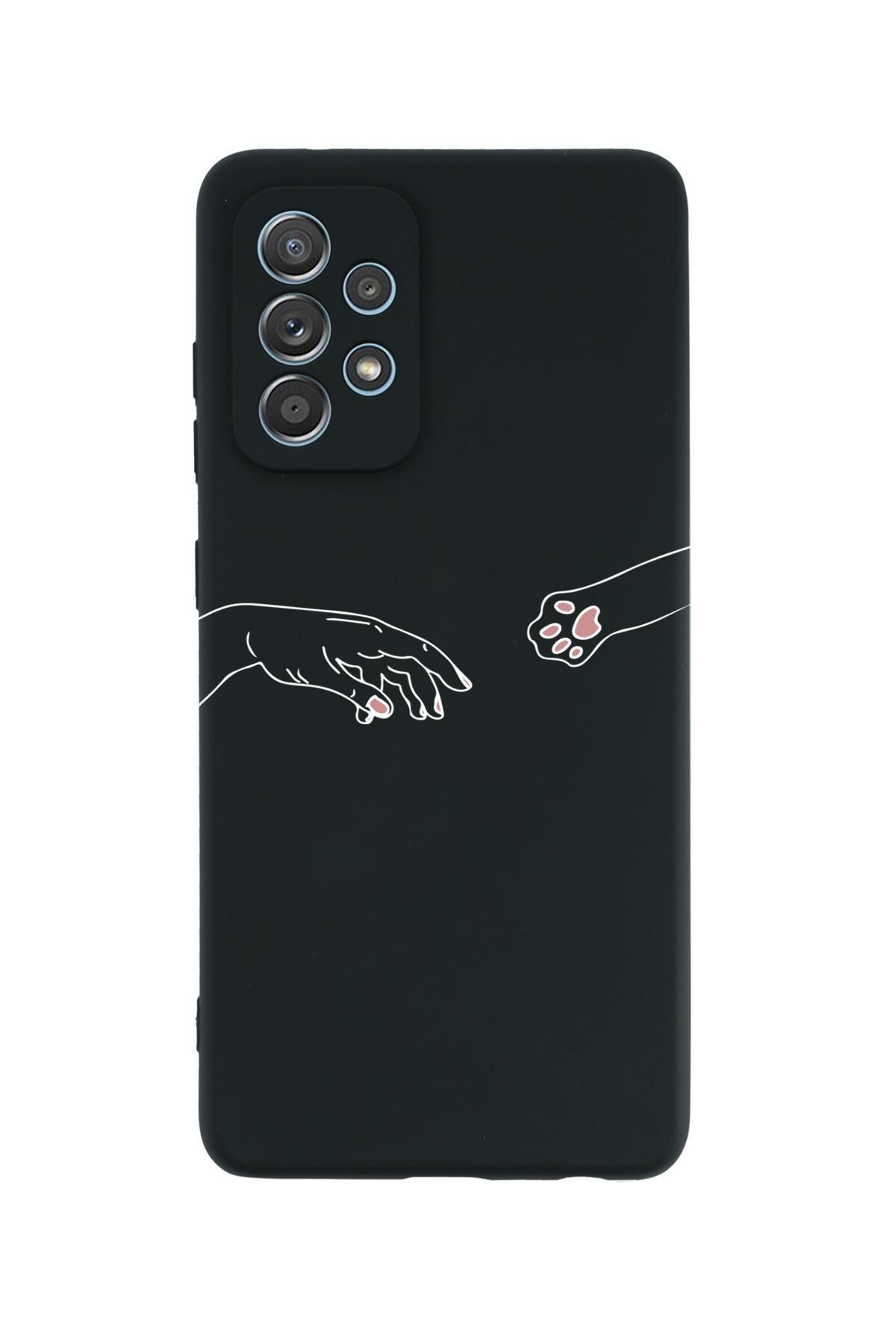 Samsung A23 Uyumlu Hand and Paw Desenli Premium Silikonlu Lansman Telefon Kılıfı