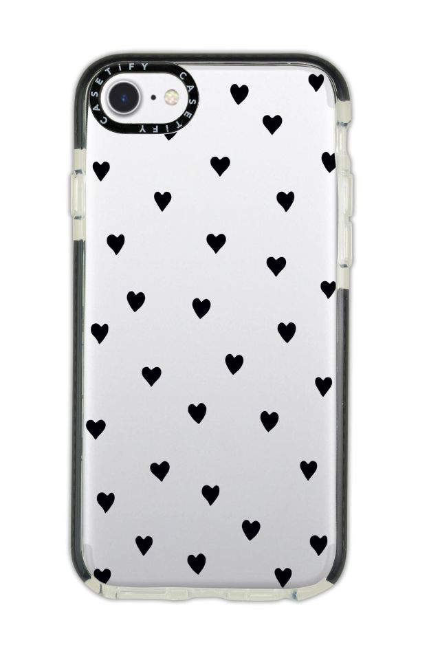 iPhone 6S Casetify Uyumlu Siyah Kalpler Desenli Anti Shock Premium Silikonlu Siyah Kenar Detaylı Telefon Kılıfı
